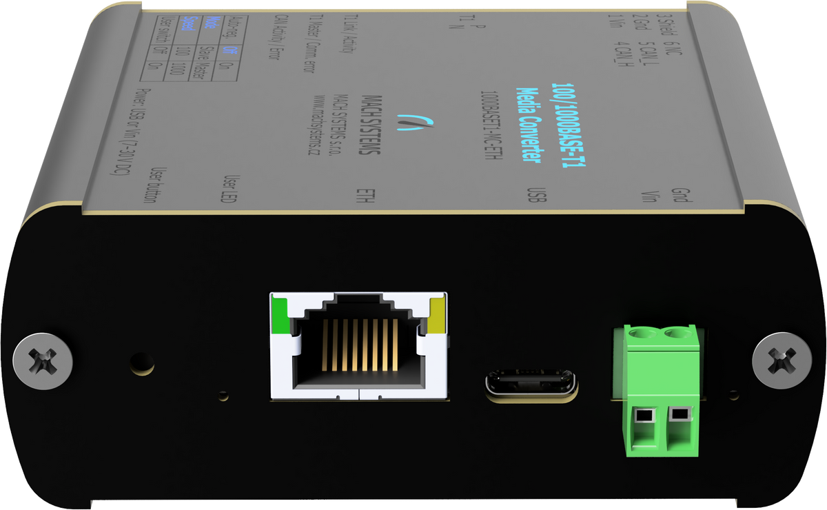 Mach Systems MA-1000BASET1-MC-HMTD 100_1000BASE-T1-Media-Converter-H-MTD right side view computer generated image