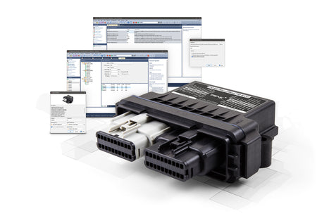 Peak System IPEH-003085 PCAN-MicroMod FD ECU primary image with graphic examples of data pages