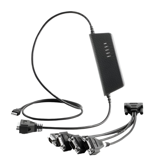 Kvaser USBcan Pro 4xCAN KV-01411-4 Silent full image with multiple cords and indicator view