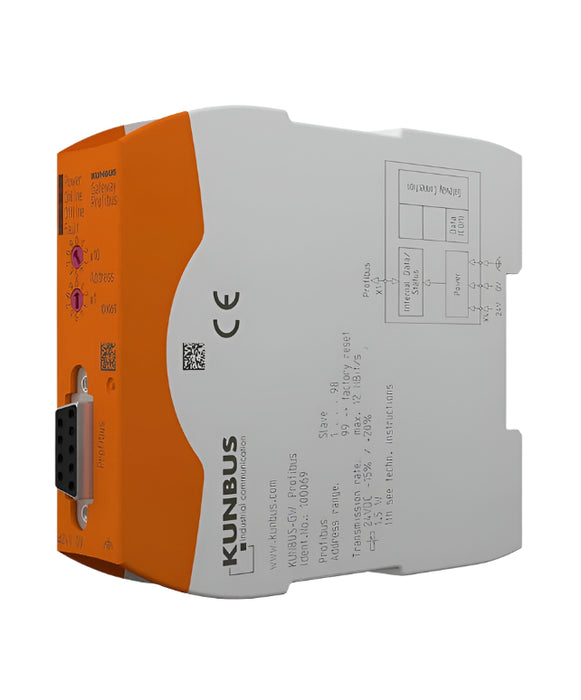 Kunbus KU-PR100069 Gateway Module - PROFIBUS Slave front and side view