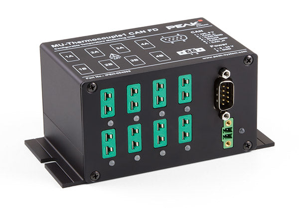 PEAK-System Technik MU Thermocouple1 CAN FD corner view with 8 connectors