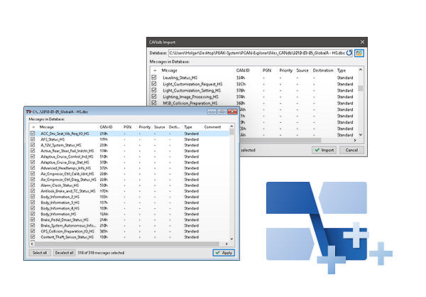 Peak PCAN-Explorer-6_CANdb-Add-inIPES-006086 data screen example