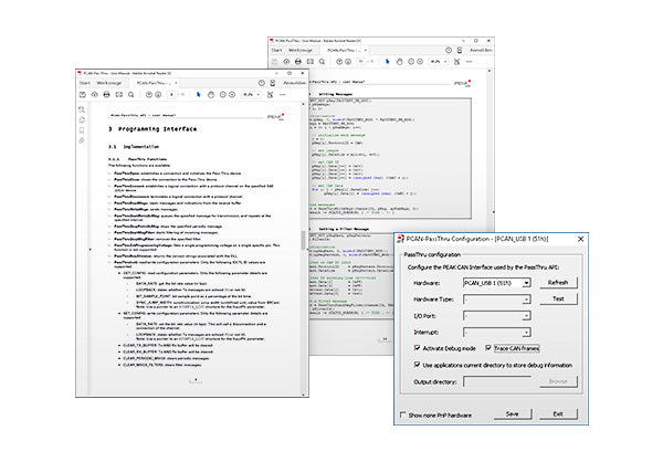 Peak System PCAN-Pass Thru API data view
