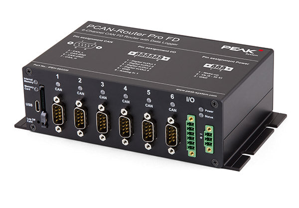 Peak Systems IPEH-002220 PCAN Router Pro FD bottom and front view