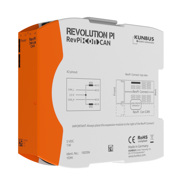 Kunbus KU-PR100286 RevPi ConCAN front and left view