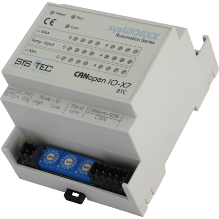 sysWORXX SYS-3001006 CANopen I/O-X7 product front and right side view