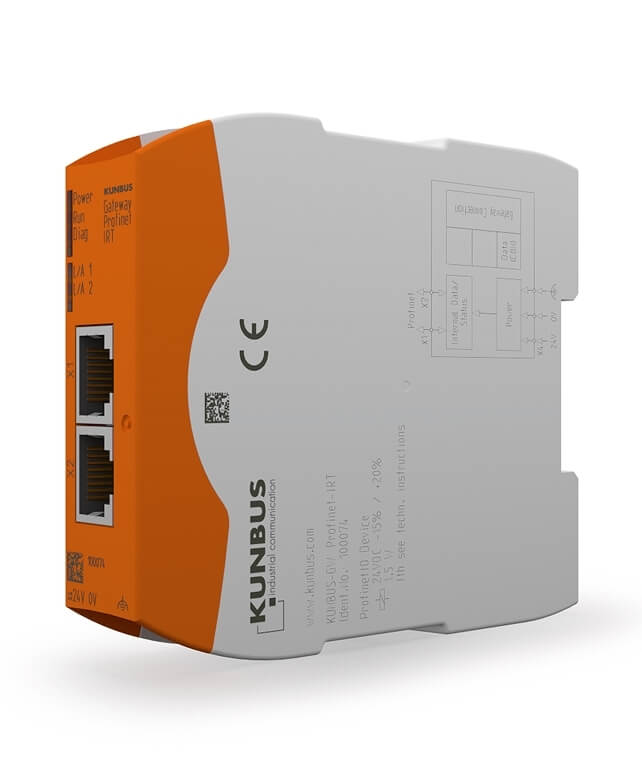 KUNBUS Gateway Module KU-PR100074 - PROFINET IRT Slave back and side view