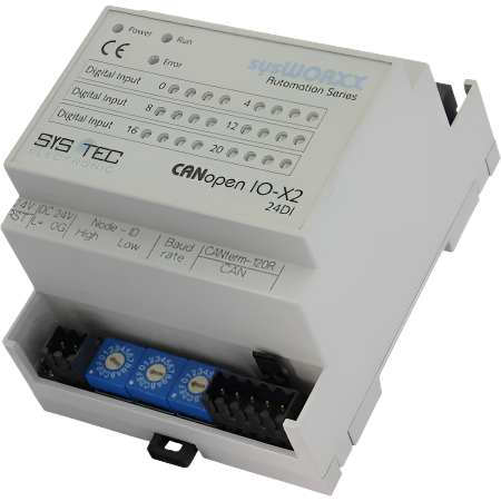 sysWORXX SYS-3001001 CANopen I/O-X2 front and side view
