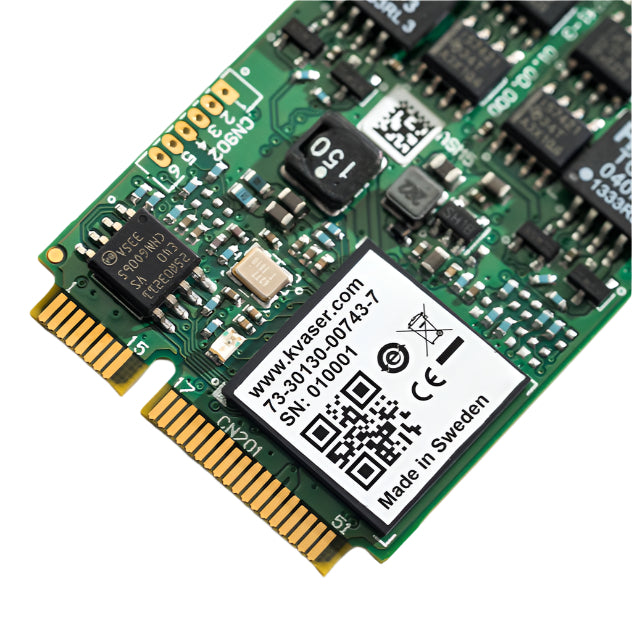 Kvaser KV-00743-7 Mini PCI Express 2xHS (2 CH) front left view