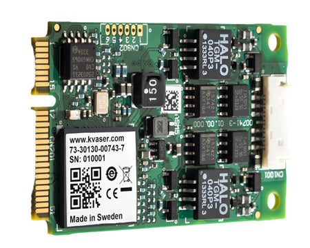 Kvaser KV-00743-7 Mini PCI Express 2xHS (2 CH) horizontal bare board close up view