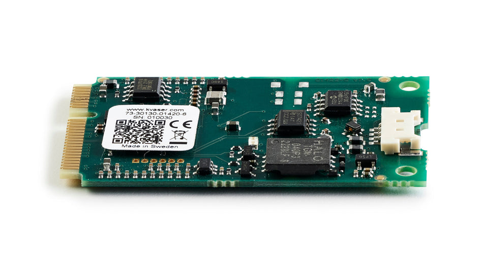 Kvaser KV-01420-6 Mini PCI Express 1xCAN v3 side top bare circuit board view