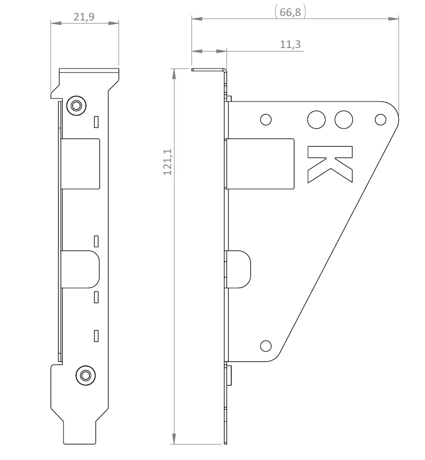 Kvaser Arcus KV-01811-2 ATX Bracket drawing 