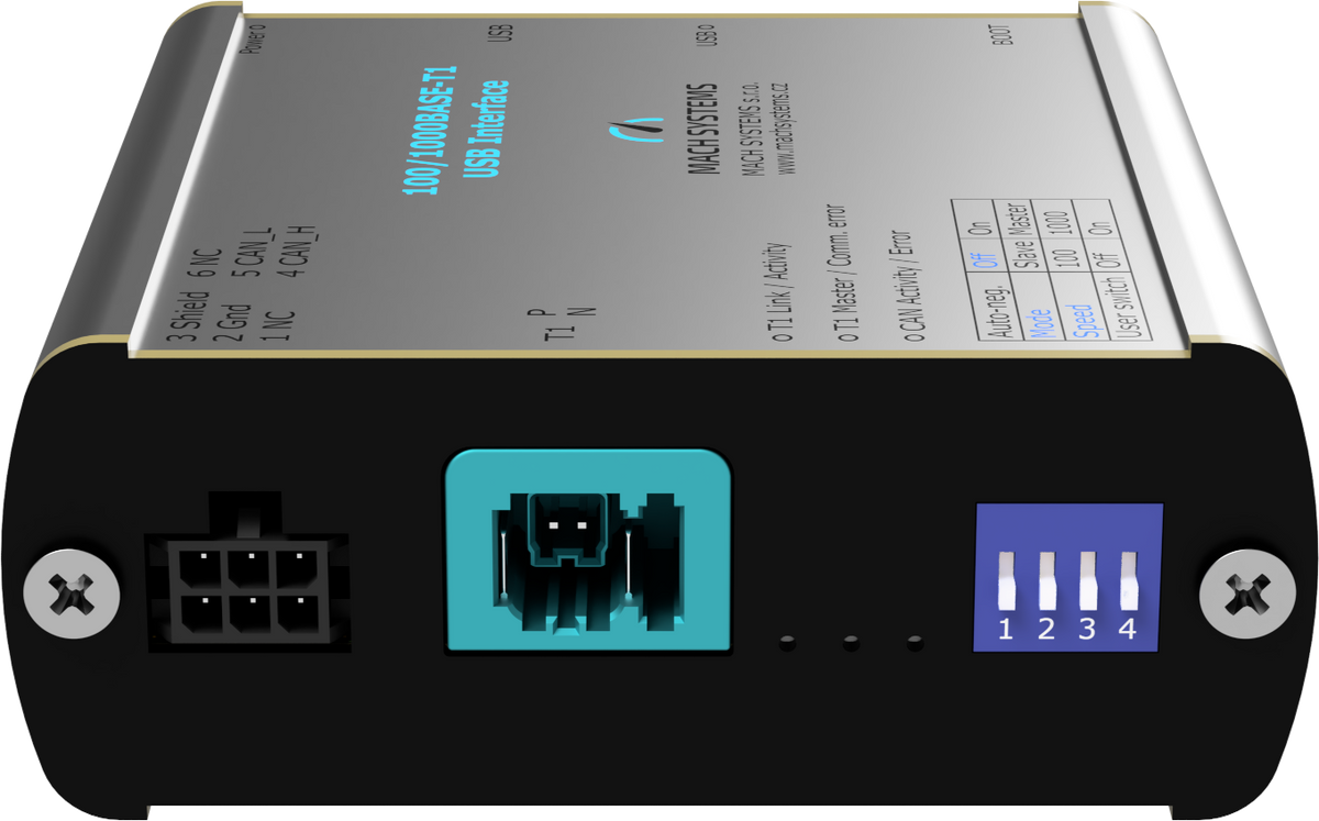 Mach Systems MA-1000BASET1-USB-MATENET Side connector interface 100/100Base-t1 USB Interface
