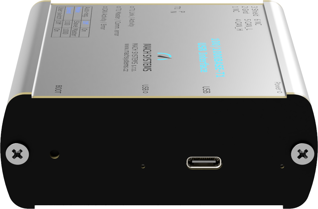 Mach Systems MA-1000BASET1-USB-MATENET Side USB interface 100/100Base-t1 USB Interface