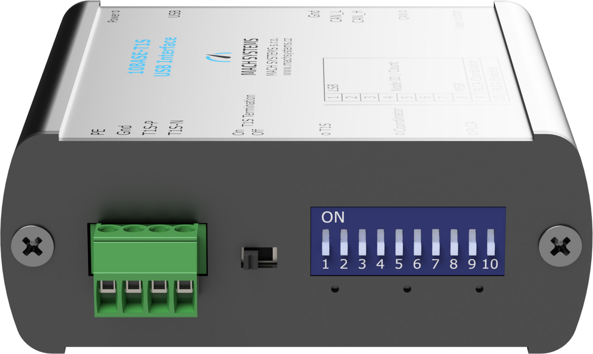 Mach Systems 10BASE-T1S-USB, MA-10BASET1S-USB-IF left side view