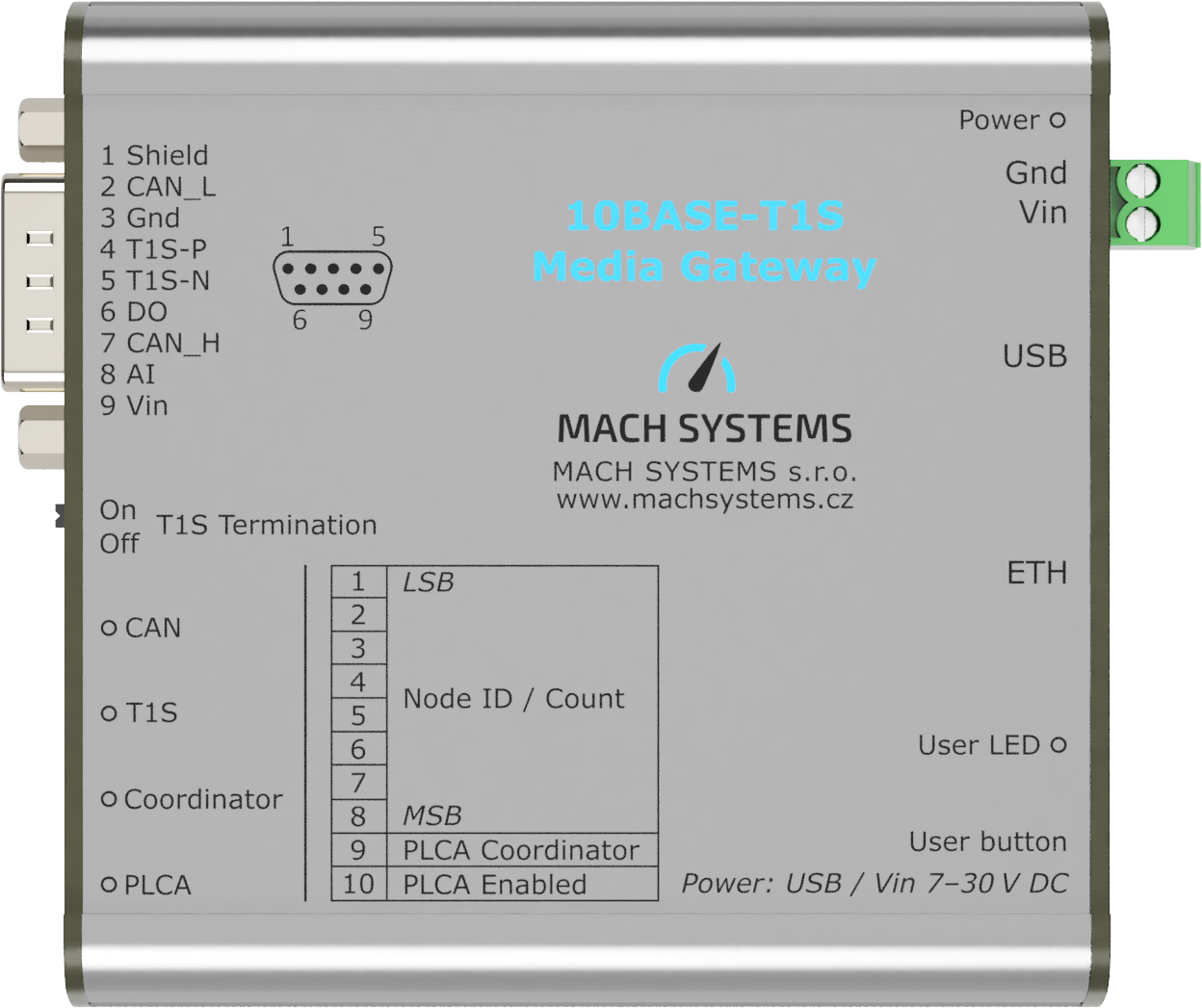 Mach Systems MA-10BASET1S-MG top view