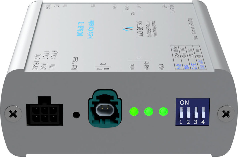 Mach Systems - 10GBASE-T1-Media-Converter - MA-10GBASET1-MC left side view