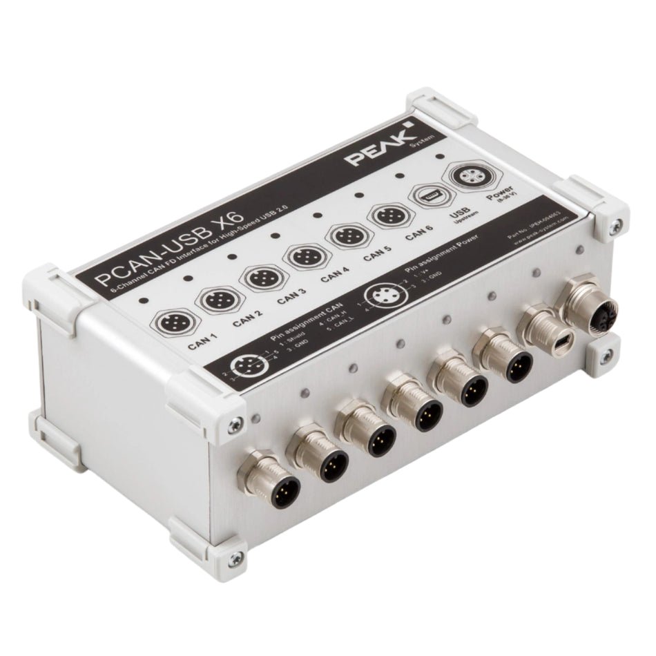 PEAK-System Technik IPEH-004063 iso, M12 connector 6 channel Can FD interface product shot