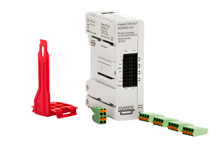 KVASER KV-01059-8 showing mounting, plugs and Kvaser Din Rail Se400s-x10 product view