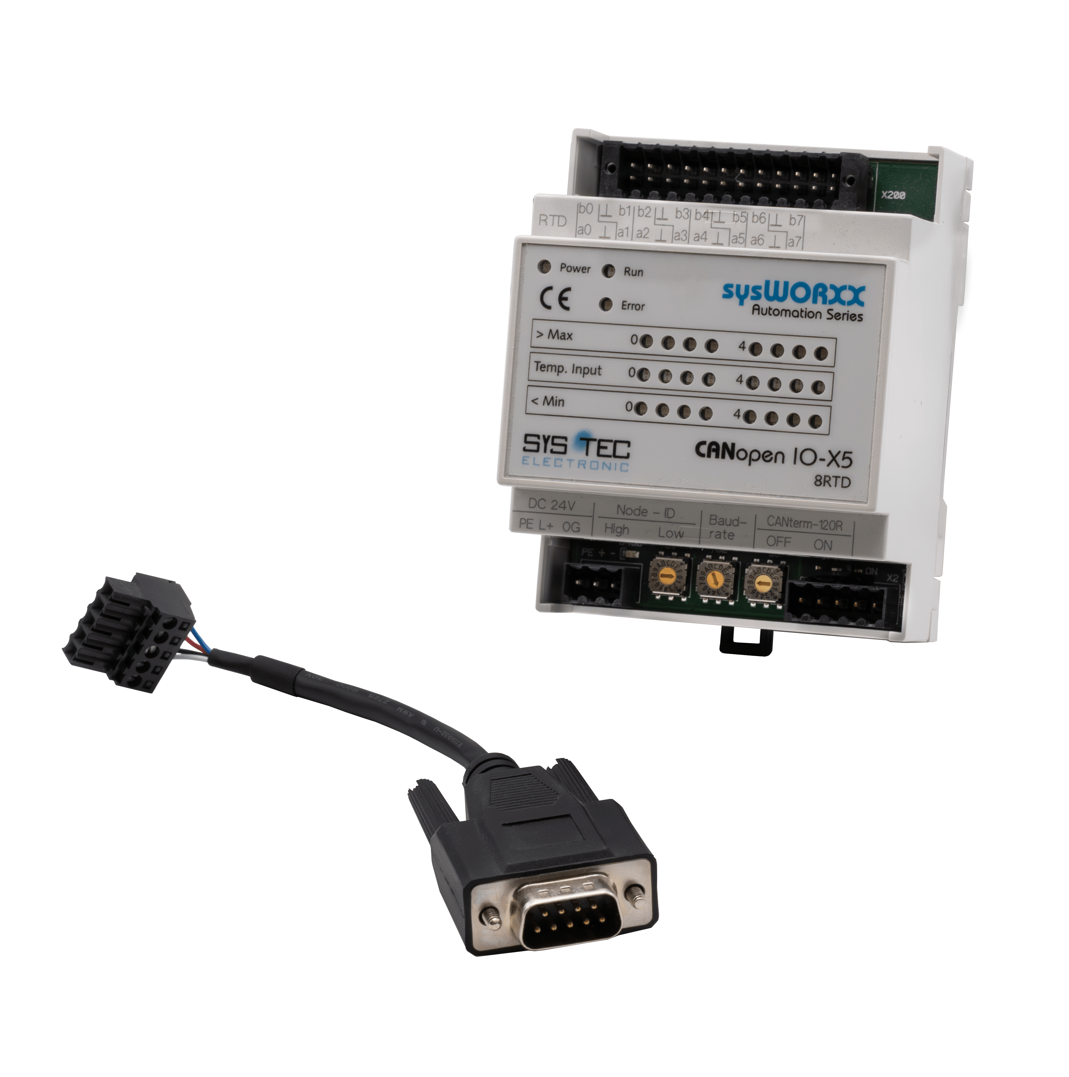 SYS-3001004 sysWORXX CANopen I/O-X5 front view with cord unattached