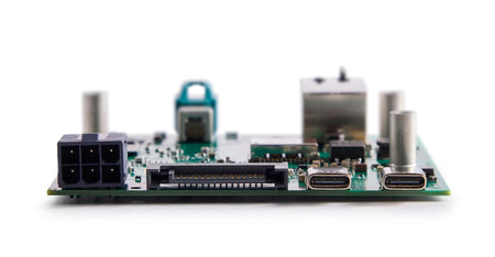 Kvaser Arcus 100/1000BASE-T1 H-MTD connector input view mother board additional side
