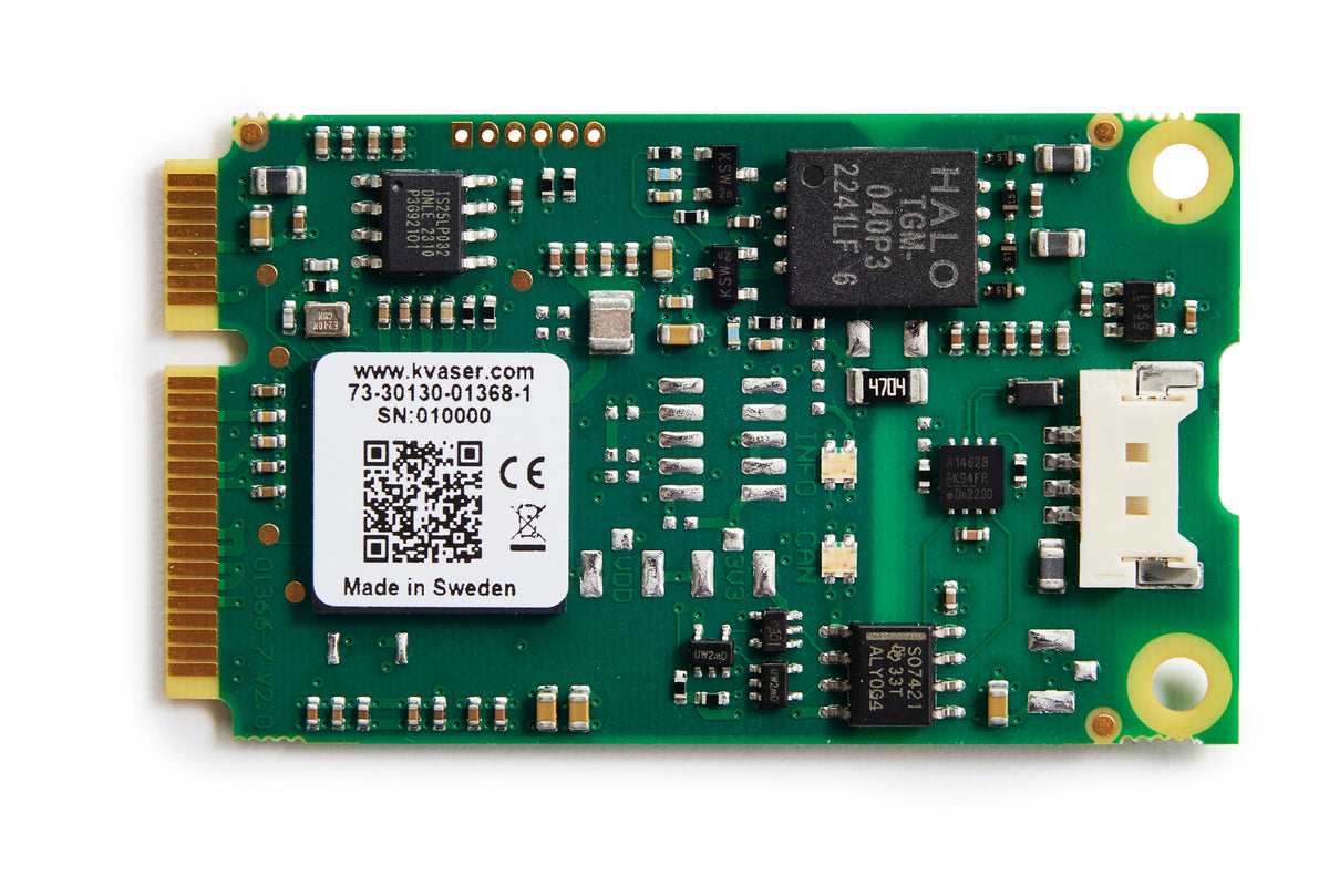 Kvaser Mini PCIe 1xCAN FD horizontal front view