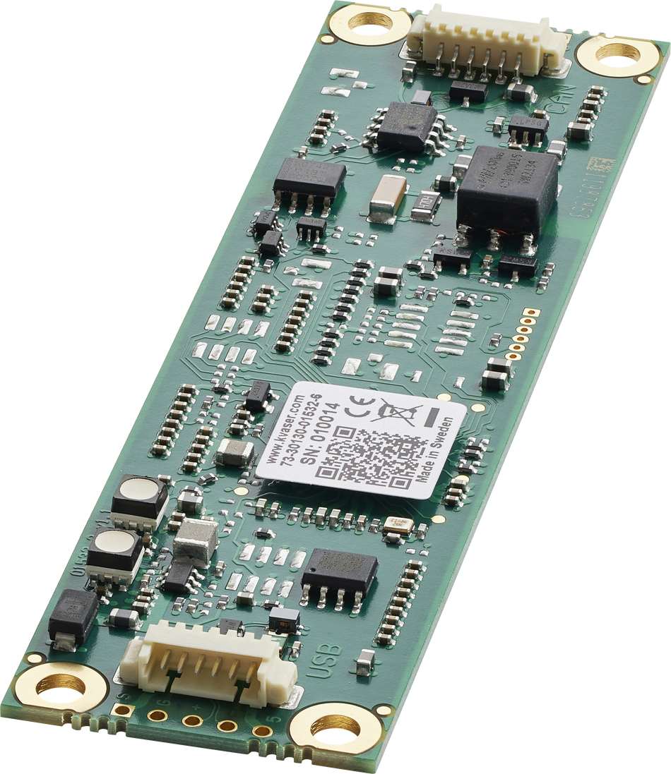 Kvaser KV-01532-6 Leaf v3 CB front angled view showing bare circuit board