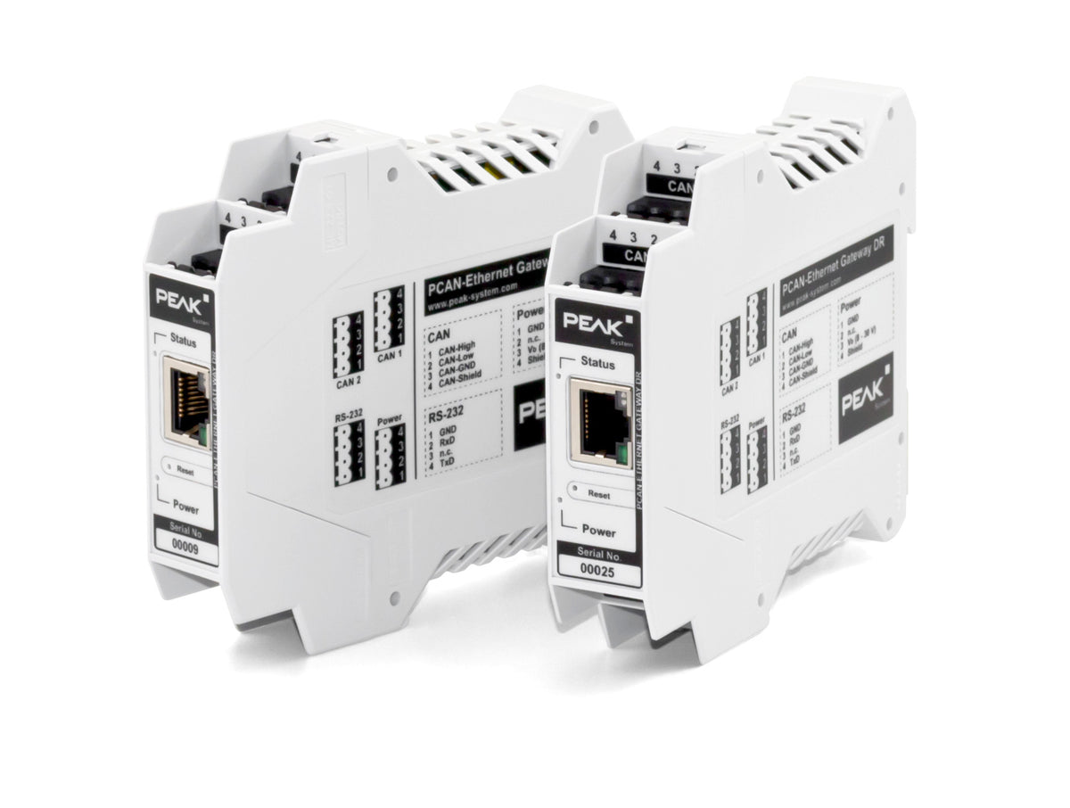 PCAN-Ethernet Gateway DR Single IPEH-004010 corner view of two units