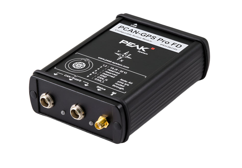 Peak System Technik IPEH-003105 PCAN-GPS Pro FD product image of front and bottom