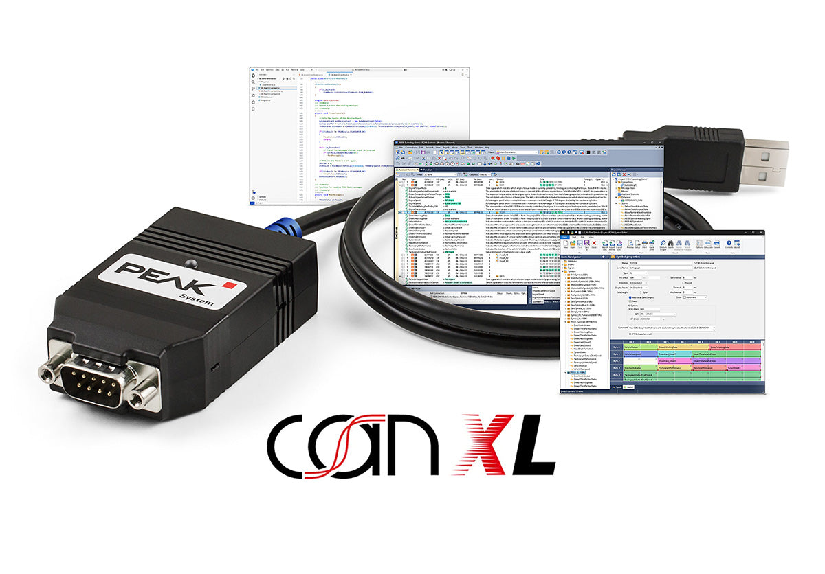 Peak System IPEH-005001 PCAN XL starter bundle product and data screen view