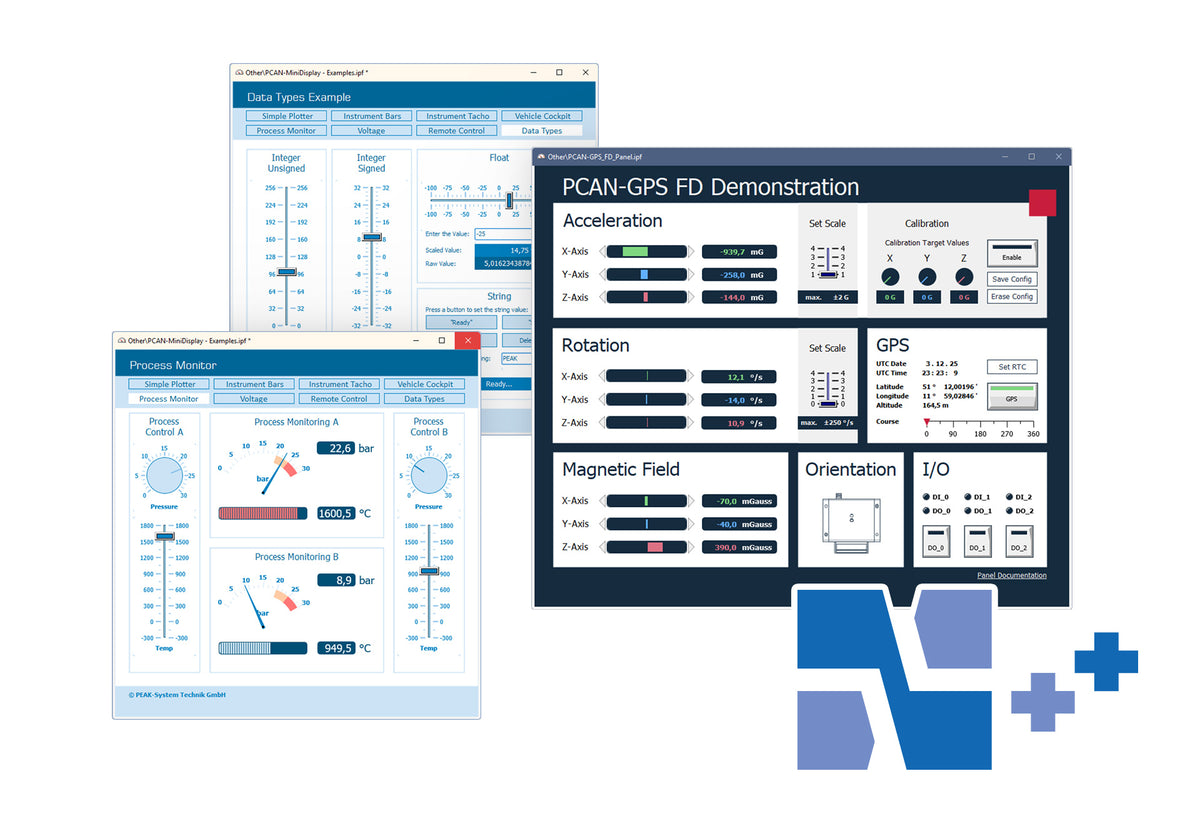 PEAK-System PCAN Explorer 7 PE7I instruments Panel Add-in Data screen image