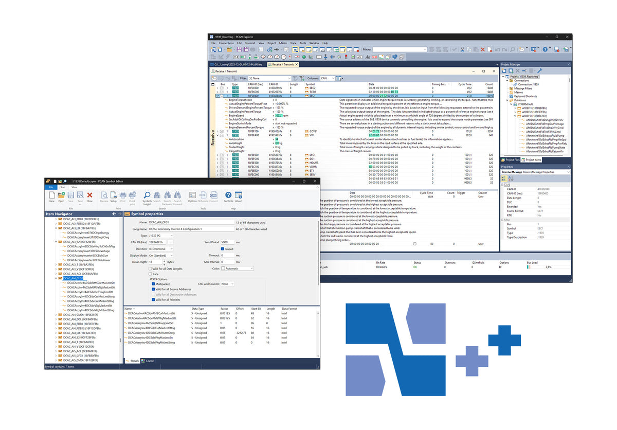 PEAK-System PCAN Explorer 7 PE7 J1939 Add-in Data screen image