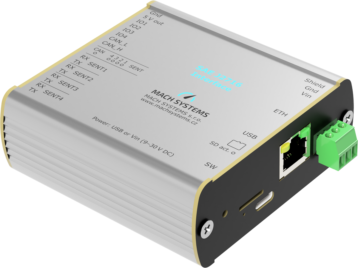 MACH SYSTEMS SAE J2716 Interface top and side view