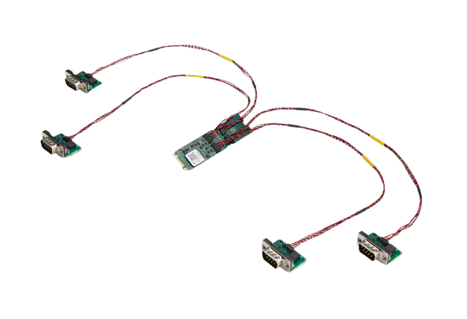 Kvaser KV-01333-9 product shot circuit board with four connection cords