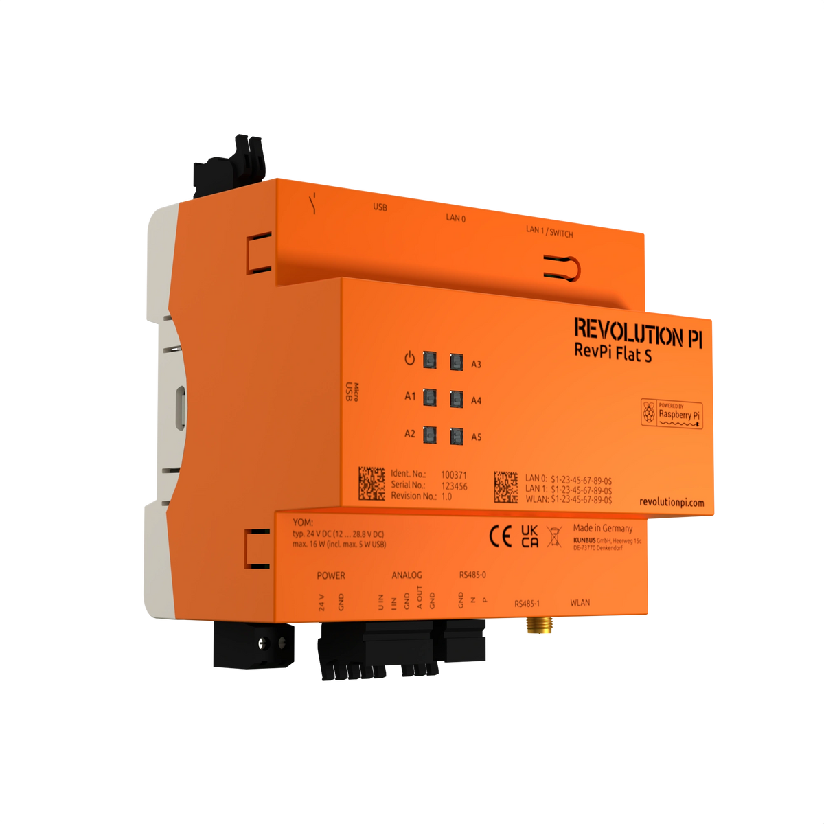 KUNBUS KU-PR100371 revpi flat s left side view