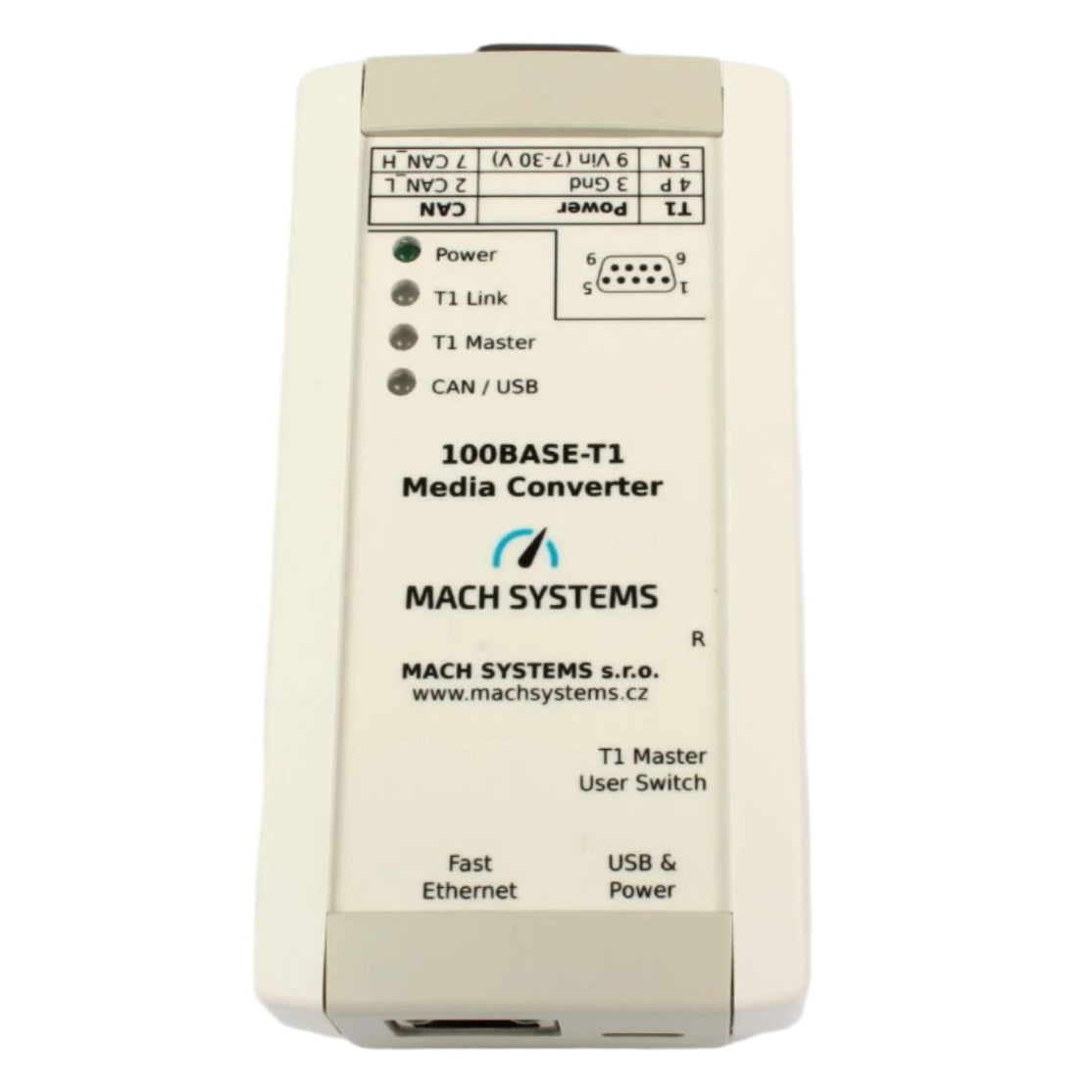 Mach Systems 100Base-T1 Media Converter front view