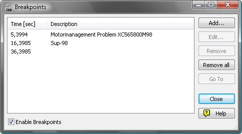 PEAK PCAN Trace IPES-002027 PCAN-Trace Data Logger data screen breakpoints