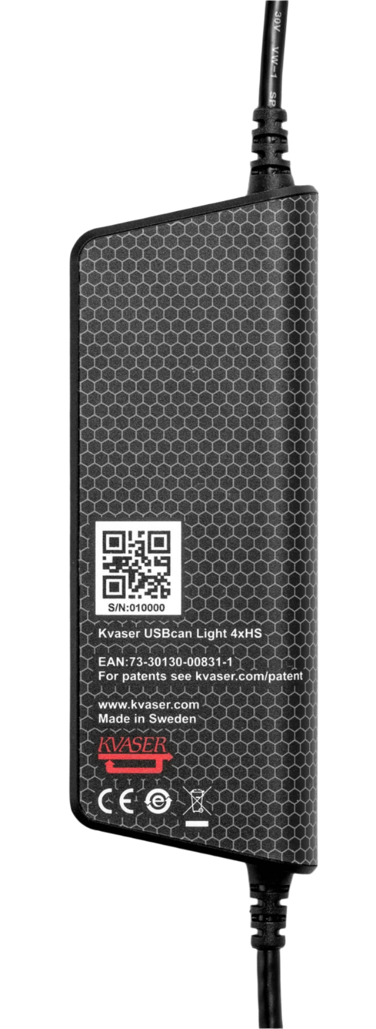 Kvaser KV-00831-1 USBcan Light 4xHS back of indicator with QR code view