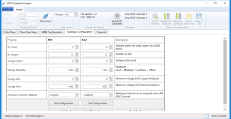 MACH SYSTEMS MA-SENT-can computer data screen: analogue configuration 