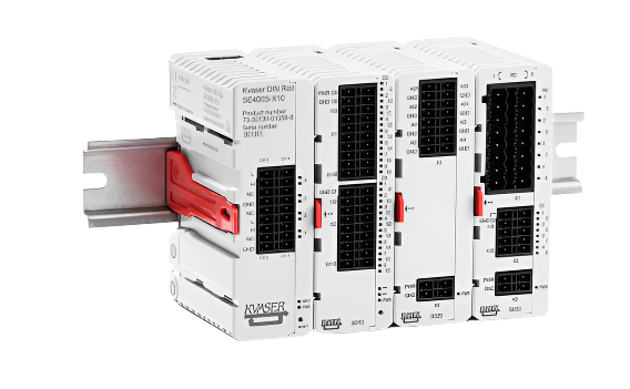 Kvaser KV-01059-8 DIN Rail viewed with other mounted KVASER add-ons