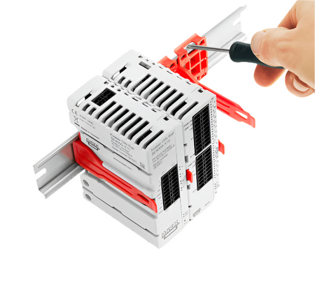 Kvaser KV-01067-3 DIN Rail add-on relay mounting on rail view