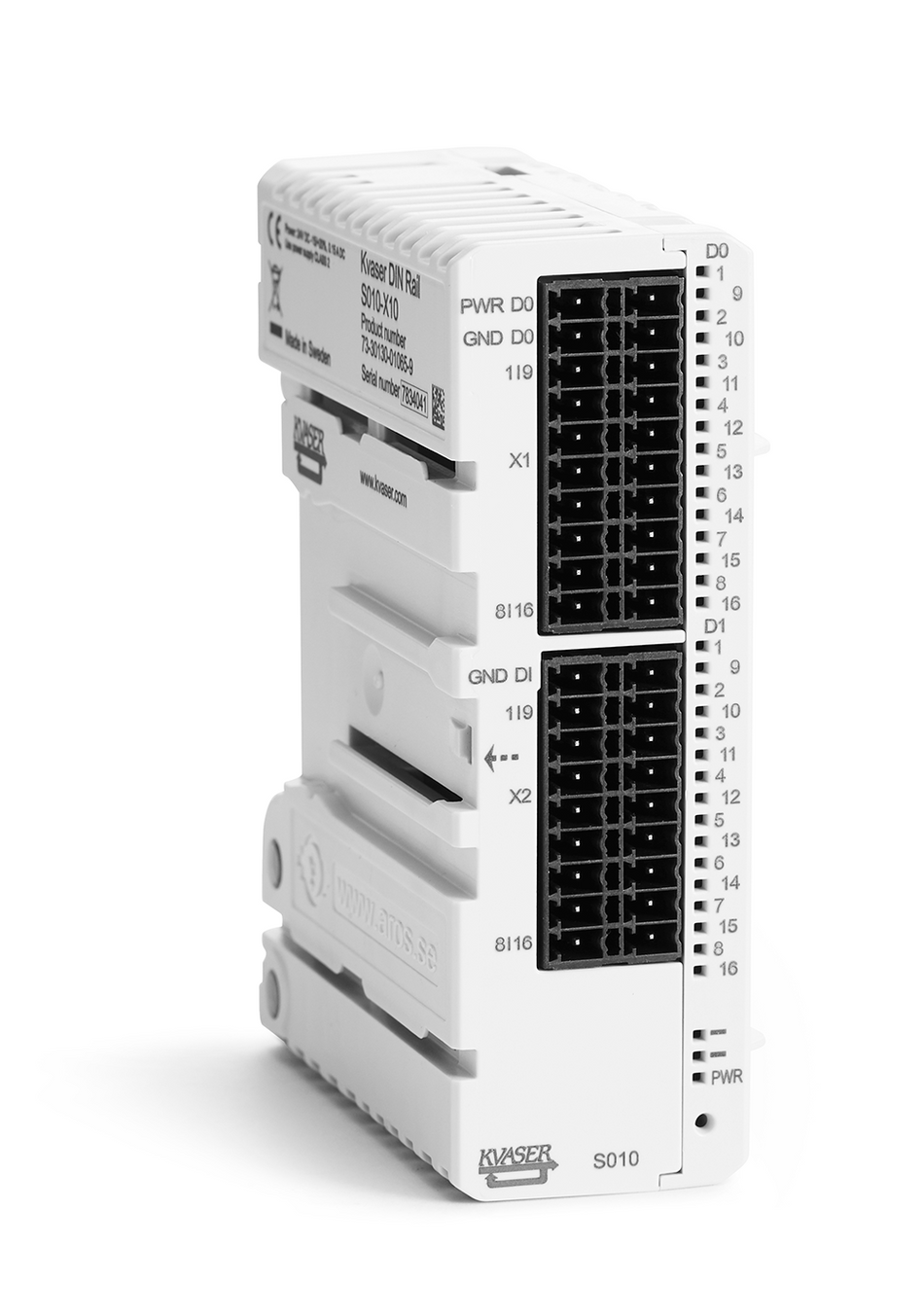 Kvaser KV-01065-9 DIN Rail add-on digital right side view