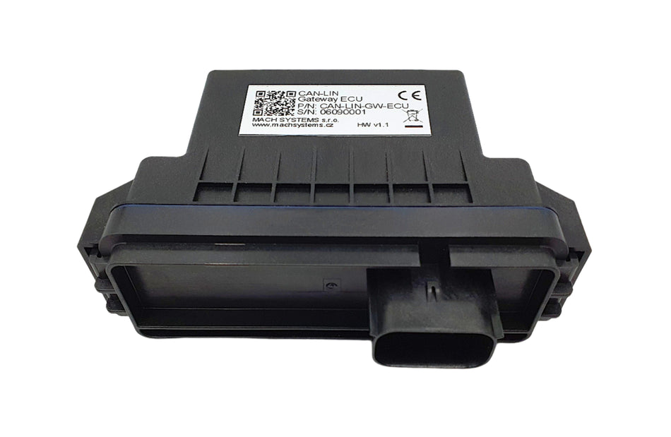 MACH SYSTEMS MA-CAN-LIN-GW-ECU Gateway ECU front and bottom view