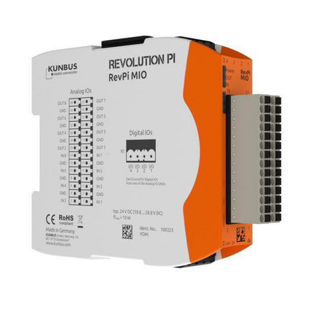 Kunbus KU-PR100323 RevPi MIO – Analog & Digital I/O Module front and right side view