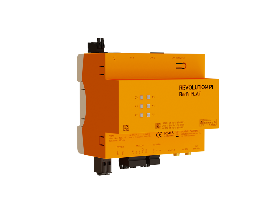 KUNBUS KU-PR100330 RevPi Flat 02 PR100330 front and left side view