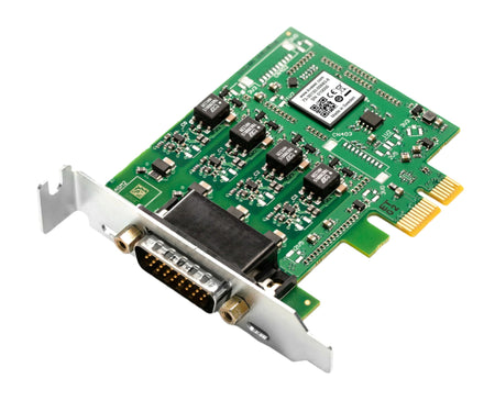 Kvaser Kvaser PCIEcan 4xHS bare circuit board slanted view with pin connector