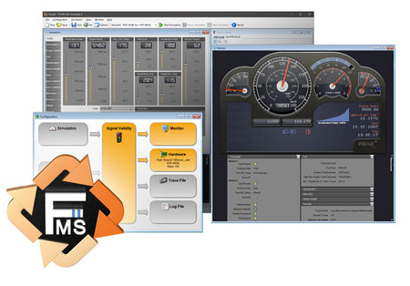 PCAN-FMS-Simulator2 IPES-002050 data screen examples with logo