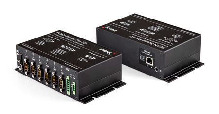 Peak Systems Technik IPEH-002220 PCAN Router Pro FD bottom and front view, and view of IPEH-002222 (w/ Ethernet interface) top view