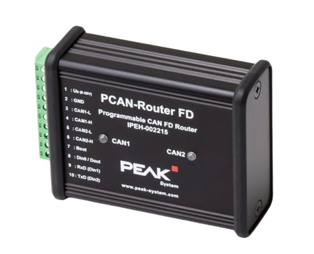 PCAN-Router FD IPEH-002215 w/ Phoenix connector product shot of front