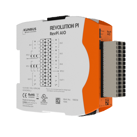 Kunbus KU-PR100250 RevPi Analog-IO Module rotating view gif